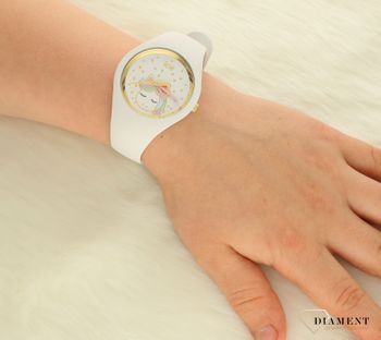 Zegarek dla dziewczynki biały ICE Watch 'Kolorowy jednorożec' 016721⌚ Pamiątka I Komunii Świętej z grawerem ⌚.jpg
