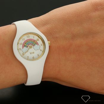 Zegarek dla dziewczynki biały marki ICE Watch ' Kolorowa tęcza ' 018423 na białym pasku silikonowym ze złotymi dodatkami to idealny prezent dla dziewczynki.  (5).jpg