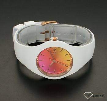 Zegarek damski Ice Watch Sunset Set z bransoletką 018494. Zegarek damski w kolorze białym z tarczą w odcieniach tęczy. Zegarek z silikonowym paskiem i kopertą. Zestaw zegarek+ bransoletka z gumeczek (1).jpg