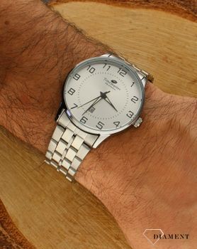 Zegarek męski bransolecie TIMEMASTER 191-41 w wyraźną tarcza i wskazówkami świecącymi w ciemności. Taki zegarek męski to doskonały prezent dla taty. Pamiątkowy grawer na zegarku gratis. Zapraszamy (1).jpg