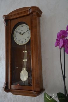 Zegar ścienny drewniany do salonu w kolorze jasnego dębu 20008D ✅ Zegar ścienny do salonu ✅ Zegar drewniany w kształcie prostokąta ✅ (12).JPG