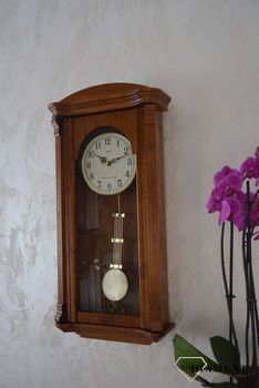 Zegar ścienny drewniany do salonu w kolorze jasnego dębu 20008D ✅ Zegar ścienny do salonu ✅ Zegar drewniany w kształcie prostokąta ✅ (7).JPG