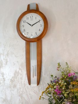 Zegar ścienny drewniany Adler 20229D. Zegar ścienny drewniany z wahadłem. Zegar na ścianę z wahadłem, drewniany. Zegar drewniany orzech. Prezent na parapetówkę (2).JPG
