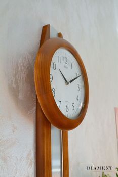 Zegar ścienny drewniany Adler 20229D. Zegar ścienny drewniany z wahadłem. Zegar na ścianę z wahadłem, drewniany. Zegar drewniany orzech. Prezent na parapetówkę (4).JPG