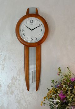 Zegar ścienny drewniany Adler 20229D. Zegar ścienny drewniany z wahadłem. Zegar na ścianę z wahadłem, drewniany. Zegar drewniany orzech. Prezent na parapetówkę (5).JPG