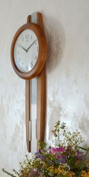 Zegar ścienny drewniany Adler 20229D. Zegar ścienny drewniany z wahadłem. Zegar na ścianę z wahadłem, drewniany. Zegar drewniany orzech. Prezent na parapetówkę (8).JPG