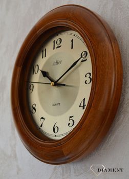 Zegar na ścianę drewniany Adler dąb 21147D ✓Zegary ścienne dębowe ✓ Drewniany zegar (1).JPG