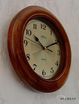 Zegar na ścianę drewniany Adler dąb 21147D ✓Zegary ścienne dębowe ✓ Drewniany zegar (2).JPG