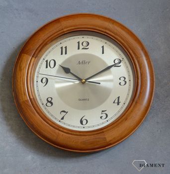 Zegar na ścianę drewniany Adler dąb 21147D ✓Zegary ścienne dębowe ✓ Drewniany zegar (6).JPG