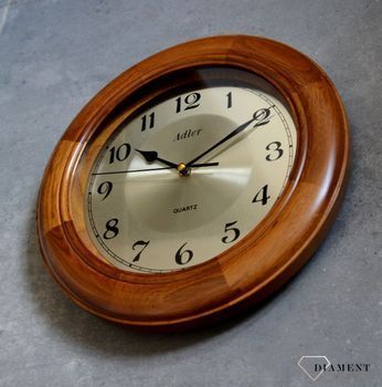 Zegar na ścianę drewniany Adler dąb 21147D ✓Zegary ścienne dębowe ✓ Drewniany zegar (7).JPG