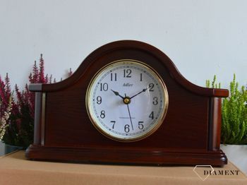 Zegar kominkowy drewniany Adler 22129W w kolorze ciemnego brązu z czytelną tarczą ⏰ Zegary kominkowe  (1).JPG