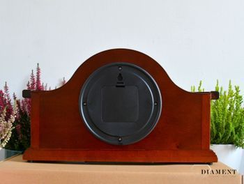 Zegar kominkowy drewniany Adler 22129W w kolorze ciemnego brązu z czytelną tarczą ⏰ Zegary kominkowe  (6).JPG