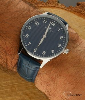 Zegarek męski  na niebieskim pasku TIMEMASTER 251-4 z czytelna tarczą posiada wskazówki świecące w ciemności. Zegarek męski to dobry pomysł na prezent dla mężczyzny. Grawer na zegarku gratis. Zapraszamy! (1).jpg