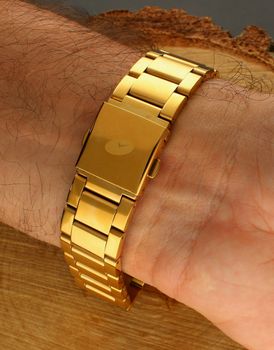 Zegarek męski na bransolecie złotej z czarną tarczą Timemaster 255-05 (3).jpg