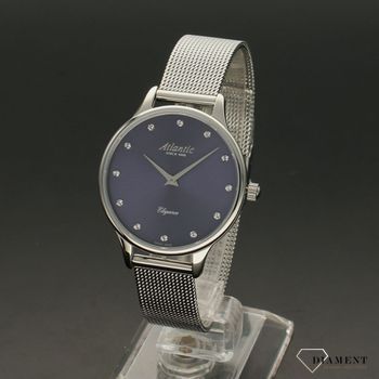 Elegancki zegarek damski z kopertą w kolorze niebieskim, z modnymi indeksami w postaci drobnych cyrkonii. Idealny pomysł na prezent dla kobiety (2).jpg