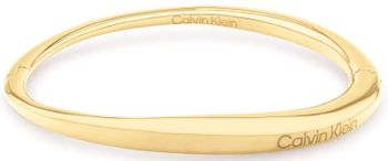 Bransoletka damska Calvin Klein sztywna stalowa z logo CK w złotym kolorze 35000350.jpg