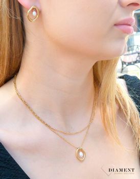 Złote kolczyki damskie Calvin Klein owalne pozłacane Perła 35000562⭐ Biżuteria Calvin Klein🎁Prezent marki Calvin Klein☝ (1).JPG