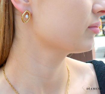 Złote kolczyki damskie Calvin Klein owalne pozłacane Perła 35000562⭐ Biżuteria Calvin Klein🎁Prezent marki Calvin Klein☝ (6).JPG