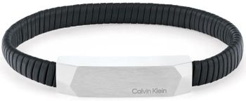 Bransoletka męska Calvin Klein skórzana czarna z elementem stalowym z logo CK 35100012.jpg