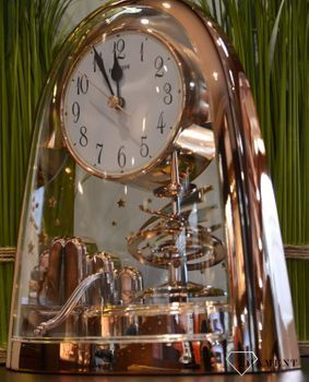 Zegar kominkowy różowe złoto Rhythm to piękny zegar kominkowy z kolekcji japońskich zegarów kominkowych. Idealny pomysł na prezent na rocznicę Ślubu będzie pamiątką na lata (5).JPG