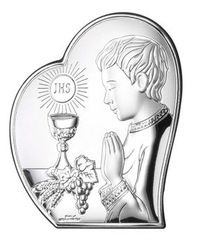 Obrazek srebrny I Komunia Święta w sercu kształcie serca dla chłopca 811231L.jpg