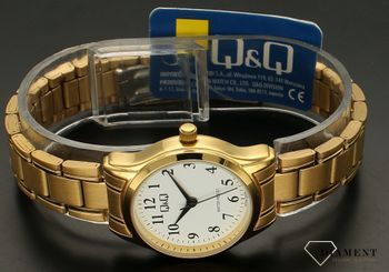Zegarek damski Q&Q na złotej bransolecie C03A-002P.  Zegarek damski na bransolecie. Zegarek damski z wyraźnymi cyframi.  Zegarek na złotej bransolecie. Zegarek damski QQ idealny na prezent dla kobiety (3).jpg