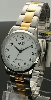 Zegarek damski Q&Q na bransolecie biżuteryjnej C09A-006P. Damski zegarek na bransolecie. Zegarek damski z wyraźną tarczą. Damski zegarek srebrno-złoty na bransolecie idealny na prezent.  (4).jpg
