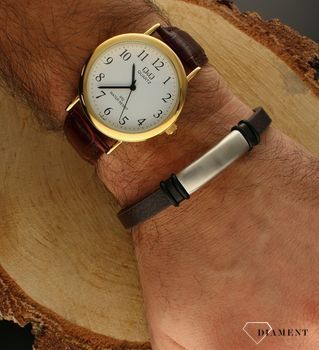 Zegarek męski Q&Q CLASSIC C150-104. Męski zegarek na pasku. Męski zegarek klasyczny na brązowym pasku. Zegarek męski klasyczny i.jpg
