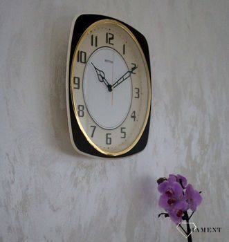 Zegar na ścianę do salonu kwadratowy Rhythm CMG509NR06. Zegar na ścianę do salonu ze szkłem mineralnym (2).JPG
