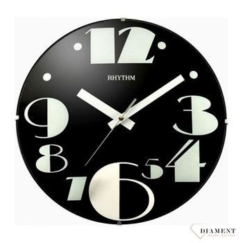 Zegar ścienny czarny z wypukłym szkłem Design CMG519NR71.jpg