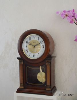 Zegar kominkowy drewniany z wahadłem RHYTHM Orzech CRJ722CR06 🕰 Zegar kominkowy drewniany wykonany z wytrzymałego materiału w kolorze orzech (2).JPG
