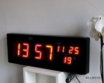 Zegar cyfrowy z czerwonymi cyframi LED datownik JVD DH2.2 z wyświetlaczem LED marki JVD  datownik ✓ Zegar cyfrowy z datownikiem i termometrem (3).JPG