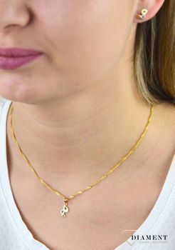Komplet złotej biżuterii potrójne łezki z białym złotem DIA-KPL-5301-585. Komplet złotej biżuterii. 💎 Komplet biżuterii wykonanej z najwyższej jakości złota próby 585.  (2).JPG