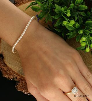 Komplet pozłacany z perłami naszyjnik i bransoletka DIA-KPL-6574-925. Komplet idealny na prezent.  Biała biżuteria będzie doskonałym dodatkiem do letnich stylizacj (1).jpg