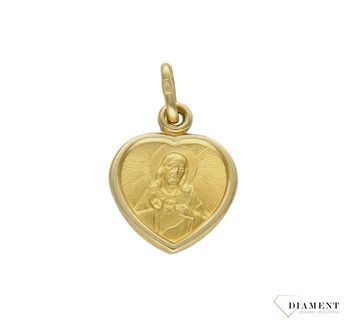 Złota zawieszka 585 medalik Serce Jezusa DIA-ZAW-9000-585. Wyjątkowa biżuteria sprawdzi się idealnie jako prezent i upamiętnienie takich chwil jak Pierwsza Komunia, Chrzest czy Bierzmowanie. Biżuteria sakralna..jpg