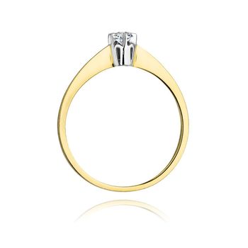 Złoty pierścionek damski 585 z Jednym centralnym Diamentem 0.10 ct 3.jpg