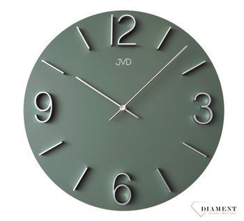 Zegar ścienny zielony ze srebrnymi cyframi JVD HC35.6.jpg