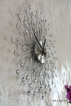 Zegar ścienny 49 cm z kryształkami Cristal HT116.1. Zegar ścienny do salonu. Zegar na ścianę na baterię. ✓Zegary ścienne (2).JPG