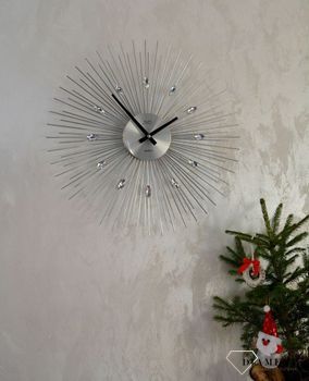 Zegar ścienny 49 cm z kryształkami JVD HT431.1. Pomysłowy wzór zegara z akrylowymi kryształkami (1).JPG
