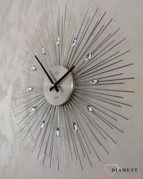 Zegar ścienny 49 cm z kryształkami JVD HT431.1. Pomysłowy wzór zegara z akrylowymi kryształkami (4).JPG