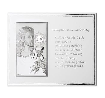 Obrazek srebrny z modlitwą I Komunia Święta JAP7754L.jpg