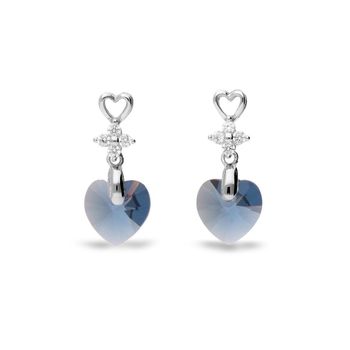 Piękne wiszące kolczyki Spark Swarovski to ciekawa biżuteria z efektownym połączeniem srebra i luksusowych niebieskich kryształków Swarovskiego..jpg