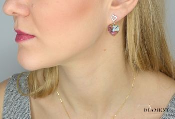 Srebrne kolczyki wiszące Spark Swarovski kryształki kolorowe serca. Piękne wiszące kolczyki Spark Swarovski to ciekawa biżuteria (1).JPG