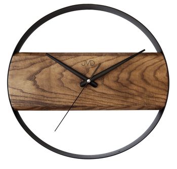 Zegar ścienny styl loftowy okrągły nowoczesny NS22007.78 35 cm. . Nowoczesny zegar z czarnego metalu i drewna. Zegar łączy w sobie prawdziwe, naturalne masywne drewno z dyskretnymi elementami metalu.jpg