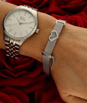 Zegarek damski  Pierre Ricaud P23010.5113Q. Zegarek na bransolecie. Zegarek biżuteryjny.  Zegarek damski klasyczny w kolorze srebrnym (4).jpg