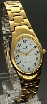 Zegarek damski Q&Q na bransolecie biżuteryjnej w złotym kolorze Q20A-005P. Damski zegarek na bransolecie. Zegarek damski z wyraźną tarczą. Damski zegarek w złotym kolorze na bransolecie idealny na prezent.  (2).jpg