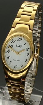 Zegarek damski Q&Q na bransolecie biżuteryjnej w złotym kolorze Q20A-005P. Damski zegarek na bransolecie. Zegarek damski z wyraźną tarczą. Damski zegarek w złotym kolorze na bransolecie idealny na prezent.  (3).jpg