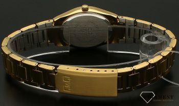 Zegarek damski Q&Q na bransolecie biżuteryjnej w złotym kolorze Q20A-005P. Damski zegarek na bransolecie. Zegarek damski z wyraźną tarczą. Damski zegarek w złotym kolorze na bransolecie idealny na prezent.  (5).jpg