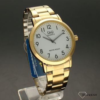 Zegarek męski QQ na złotej bransolecie QA38-004⌚ Zegarki męskie z bransoletą✓ (1).jpg