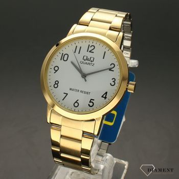 Zegarek męski QQ na złotej bransolecie QA38-004⌚ Zegarki męskie z bransoletą✓ (2).jpg